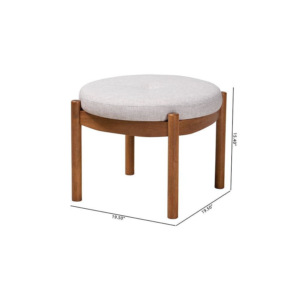 Walnut Brown Finished Wood Ottoman Footstool. Picture 8