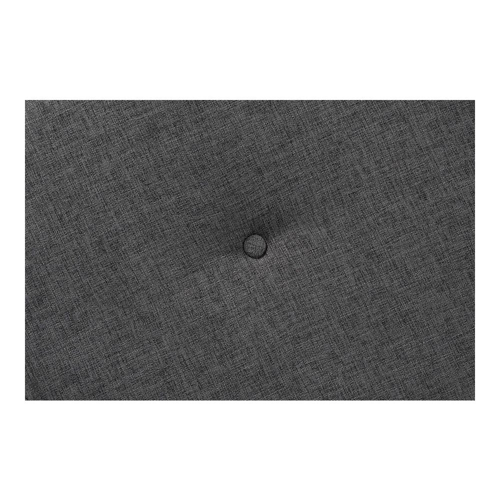 Iliana Japandi Dark Grey Fabric and Walnut Brown Finished Wood Ottoman Footstool. Picture 5
