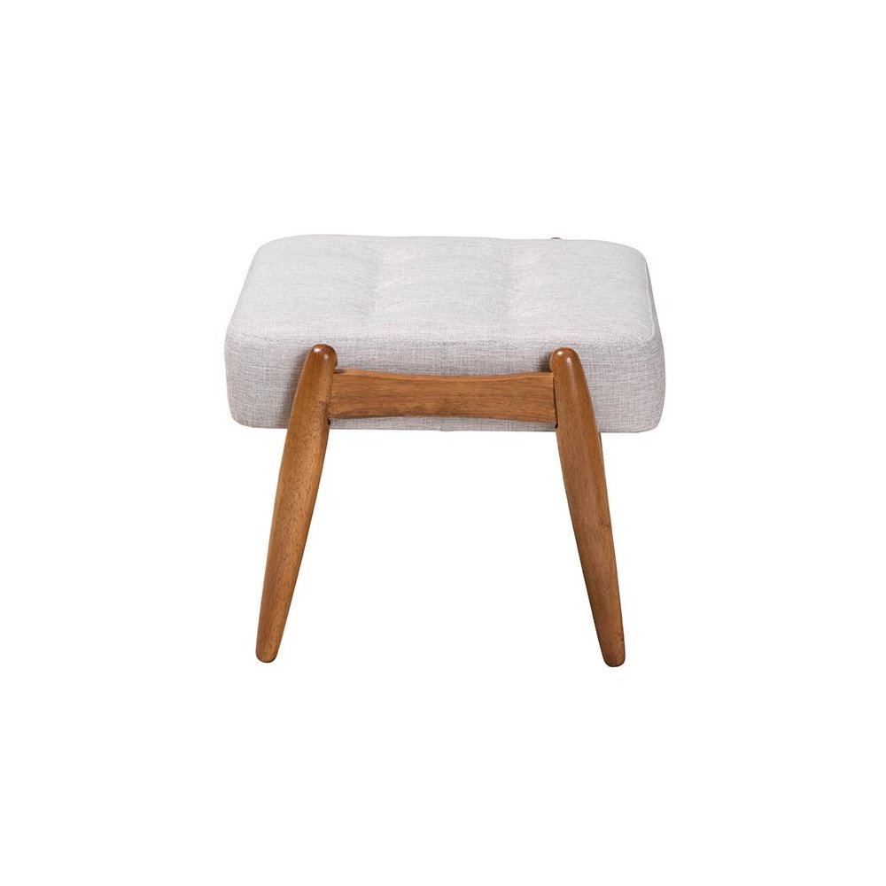 Walnut Brown Finished Wood Ottoman Footstool. Picture 3
