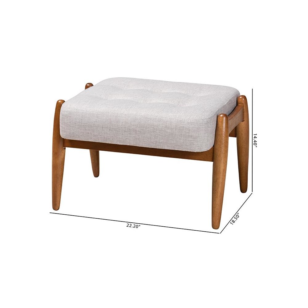 Walnut Brown Finished Wood Ottoman Footstool. Picture 8