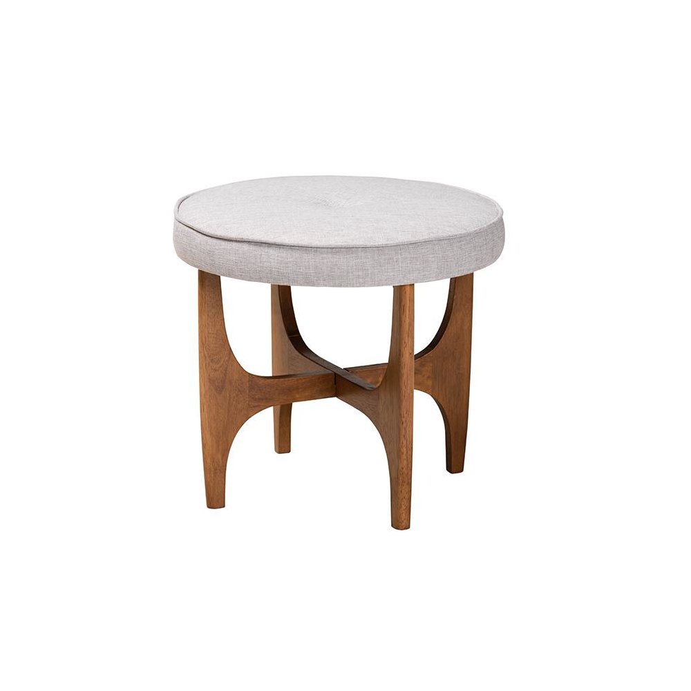 Walnut Brown Finished Wood Ottoman Footstool. Picture 1