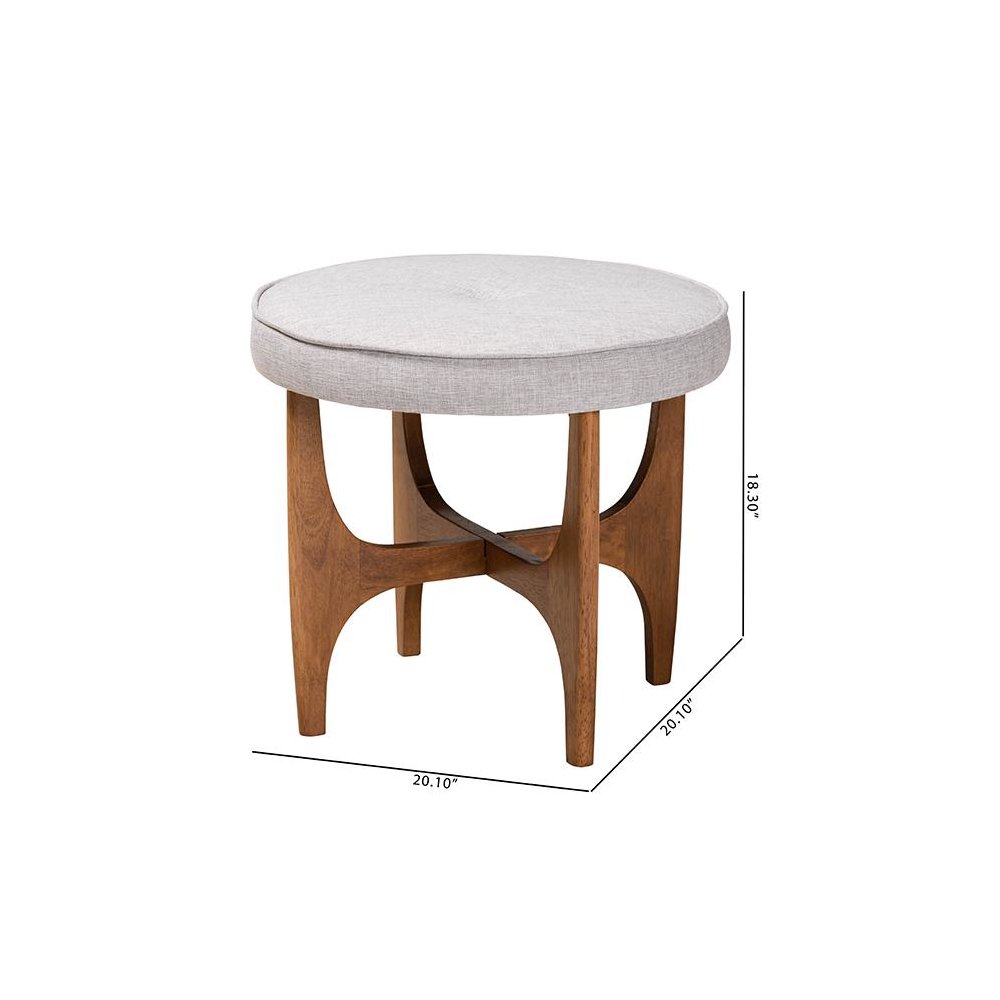Walnut Brown Finished Wood Ottoman Footstool. Picture 8