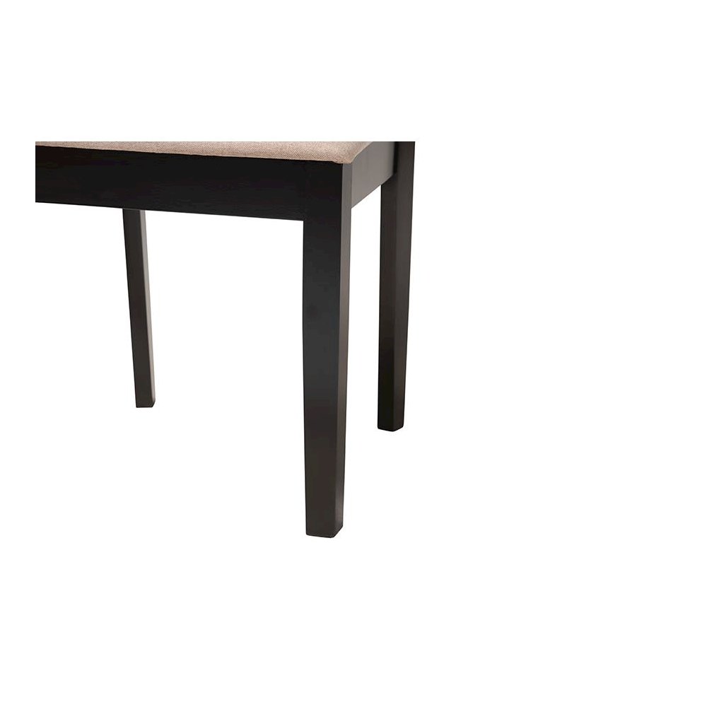 Genesis Modern Beige Fabric and Dark Brown Finished Wood 7-Piece Dining Set. Picture 6