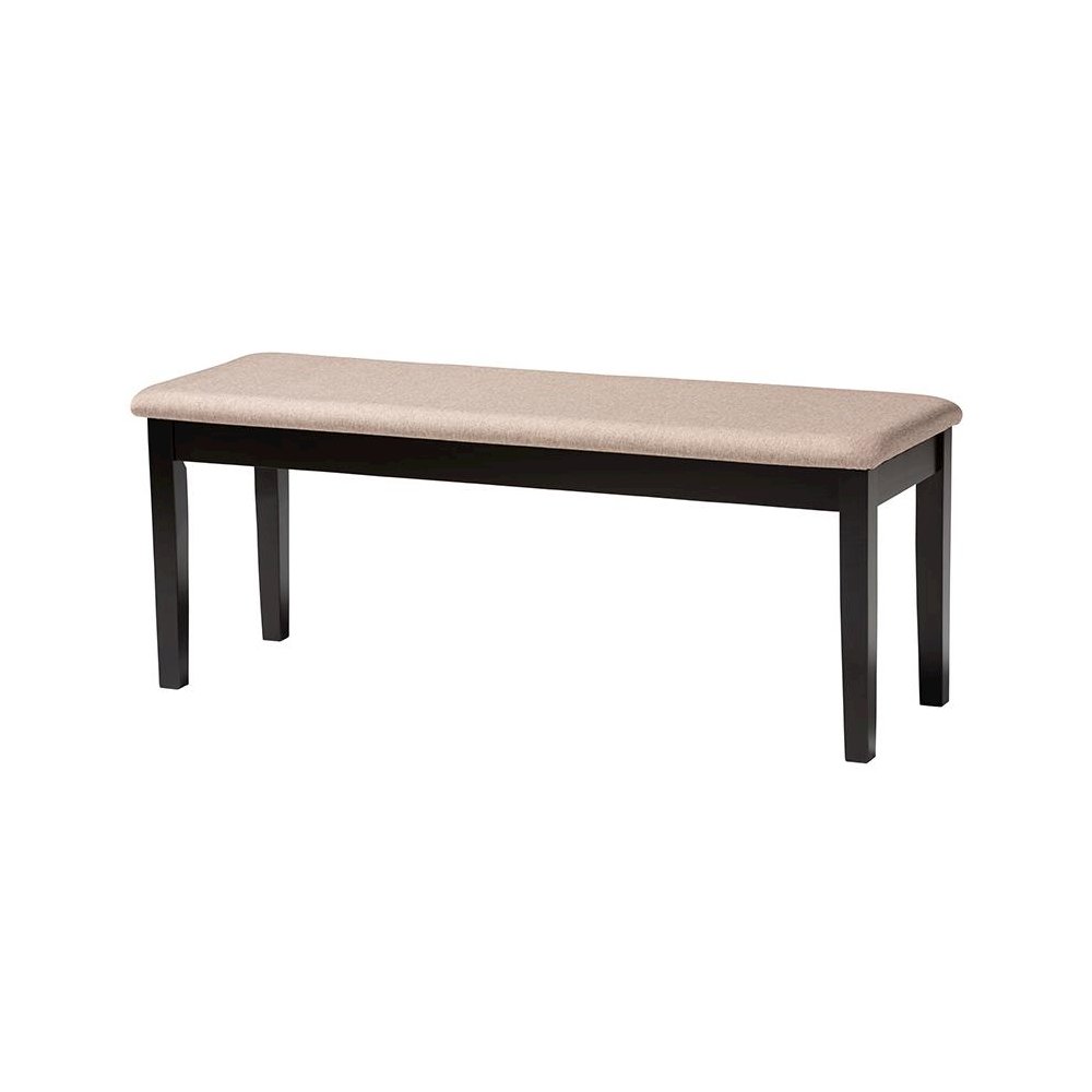 Genesis Modern Beige Fabric and Dark Brown Finished Wood 6-Piece Dining Set. Picture 3