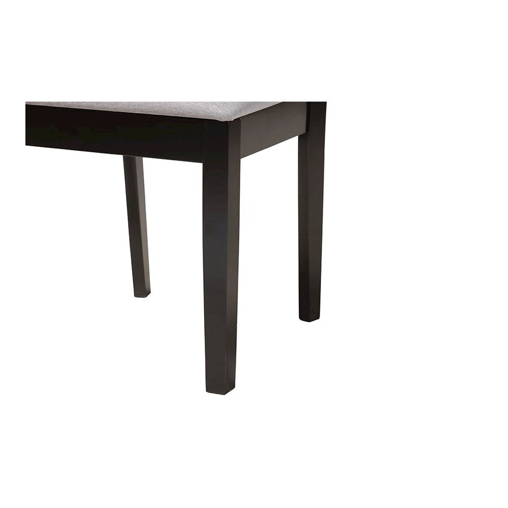 Genesis Modern Grey Fabric and Dark Brown Finished Wood 7-Piece Dining Set. Picture 6