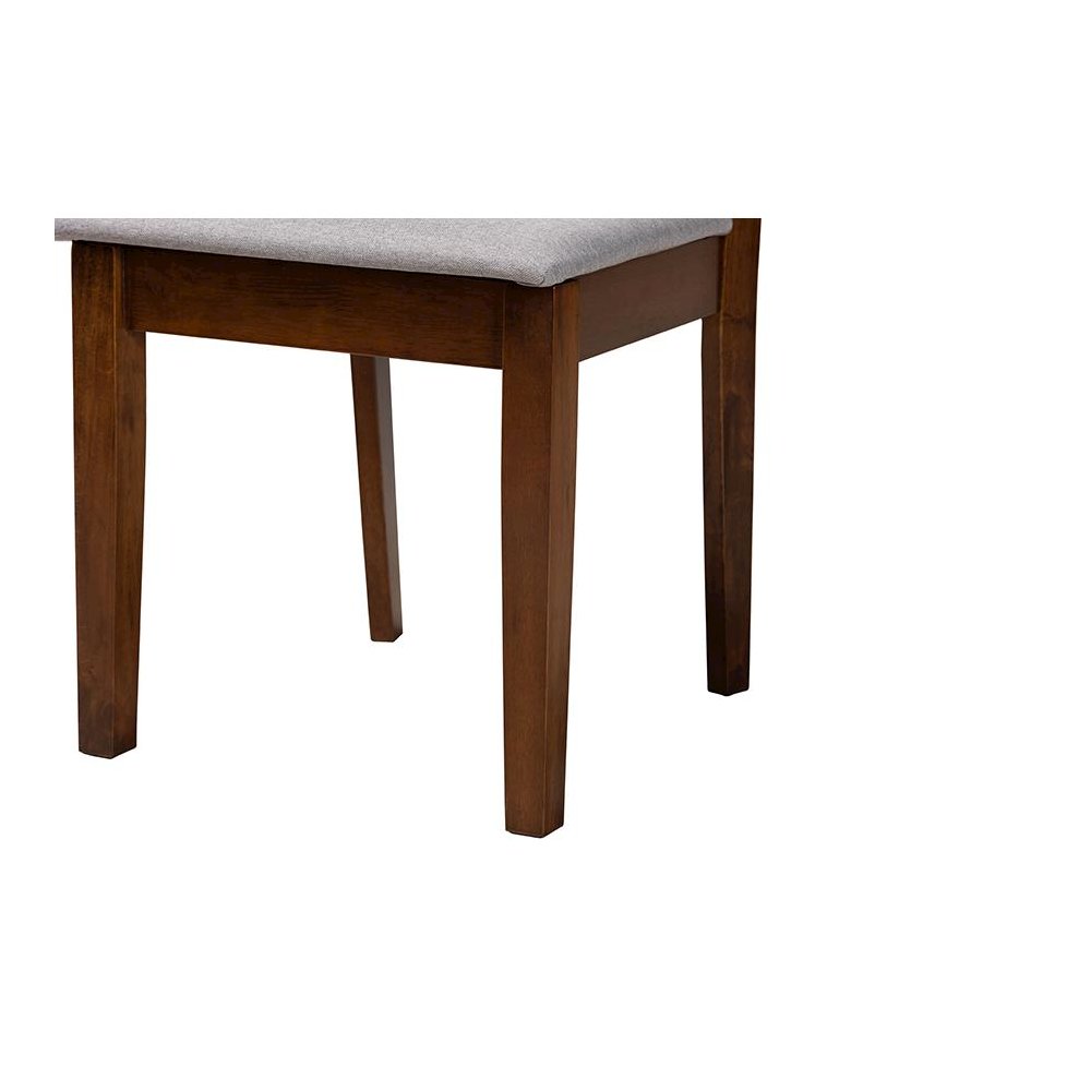 Genesis Modern Grey Fabric and Walnut Brown Finished Wood 6-Piece Dining Set. Picture 7