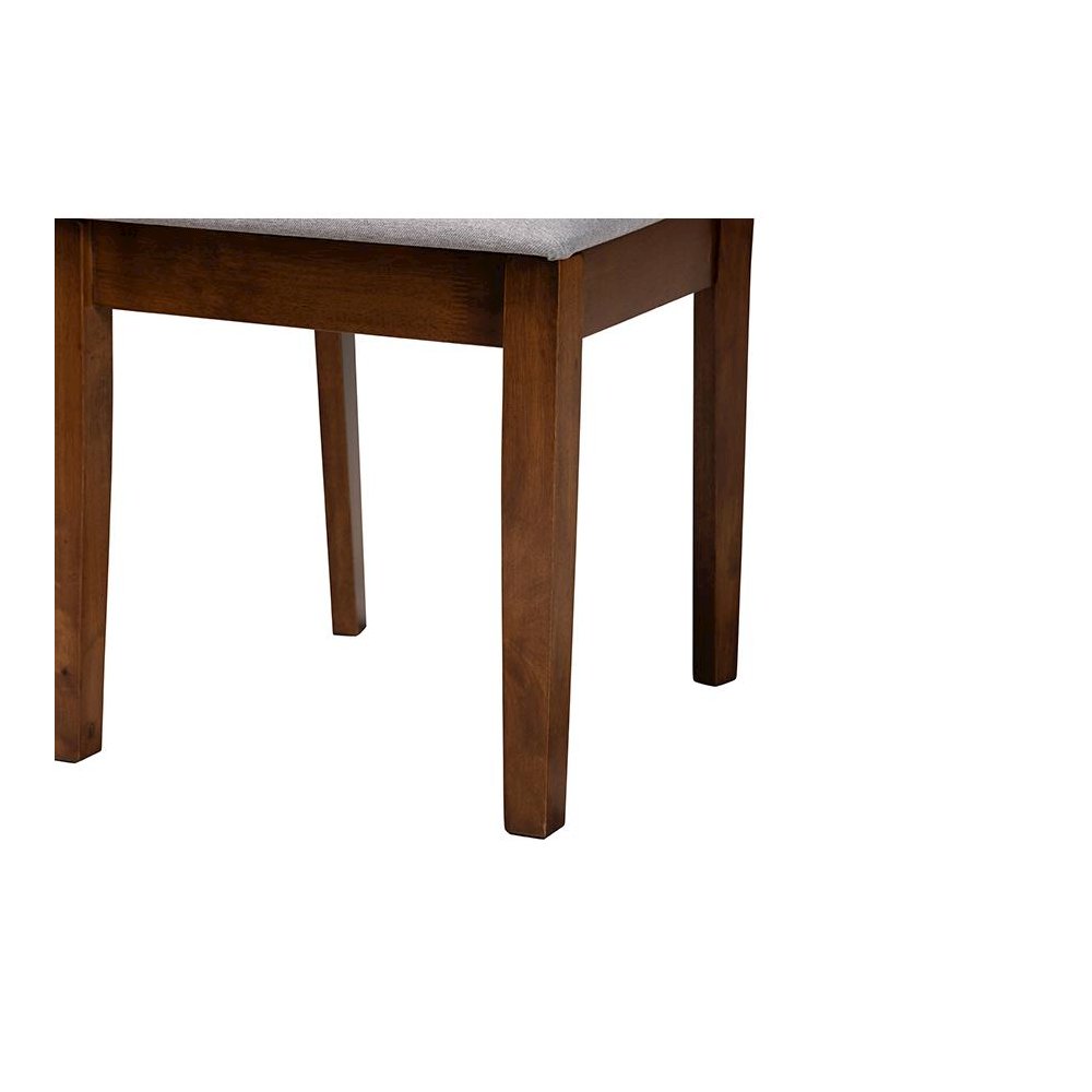 Abigail Modern Grey Fabric and Walnut Brown Finished Wood 7-Piece Dining Set. Picture 6