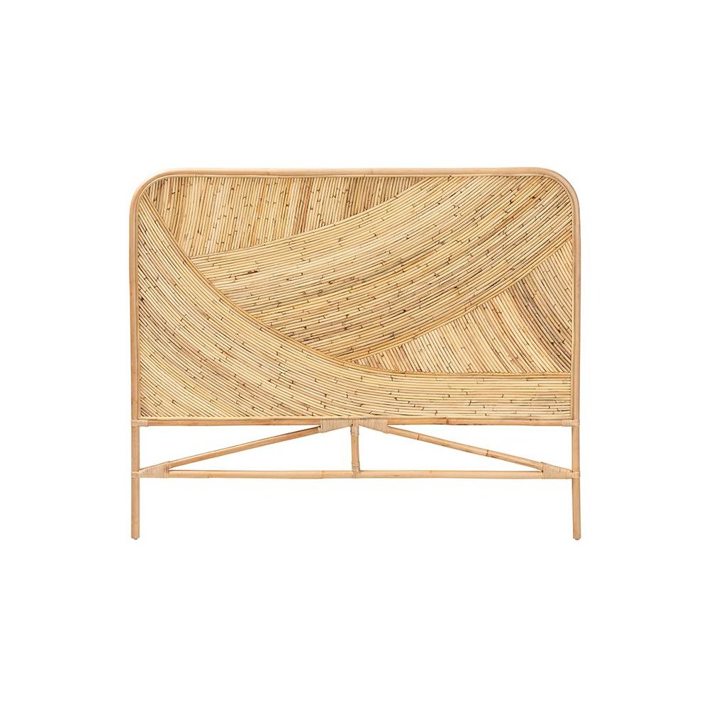 Bohemian Natural Brown Rattan Queen Size Standalone Headboard. Picture 2