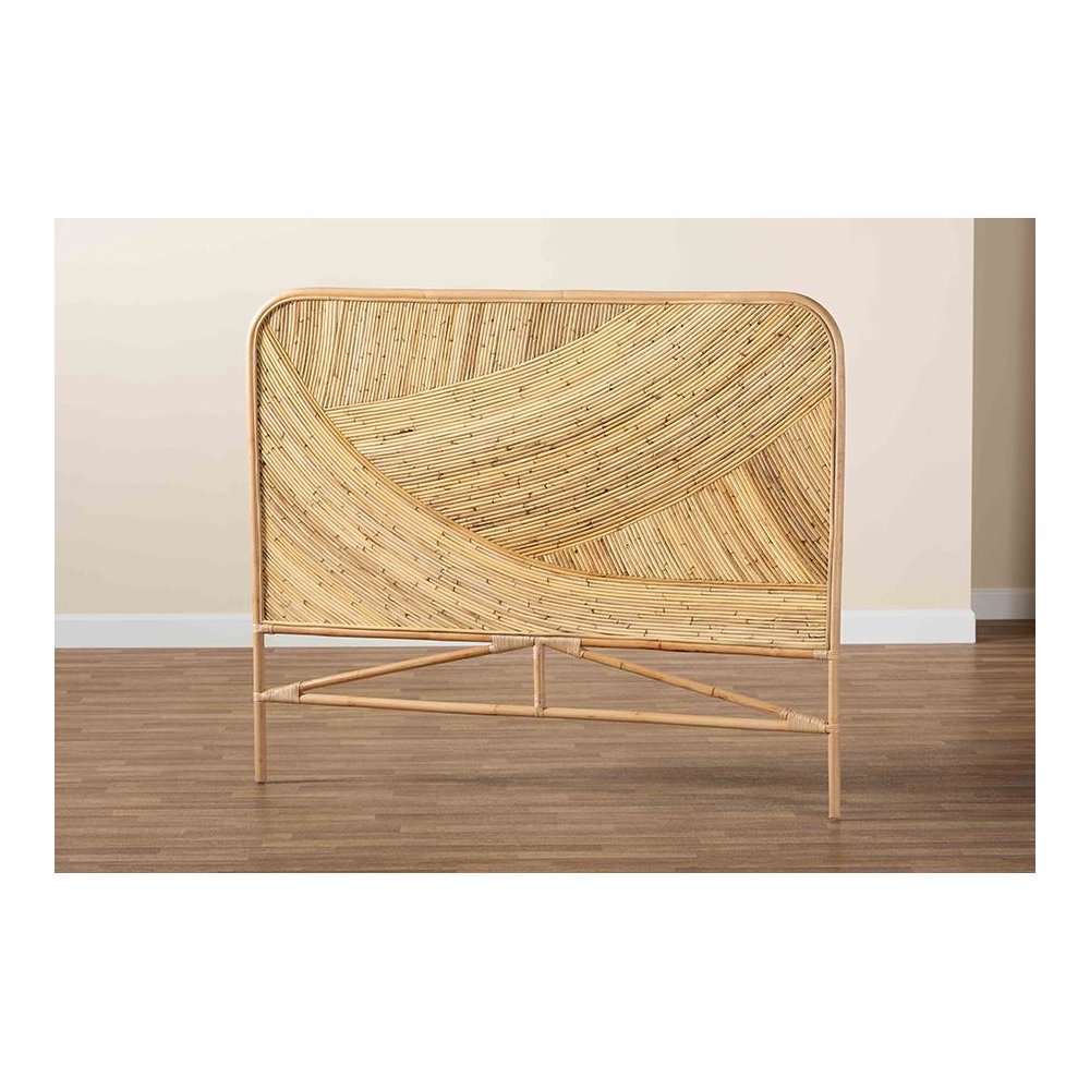 Bohemian Natural Brown Rattan Queen Size Standalone Headboard. Picture 7