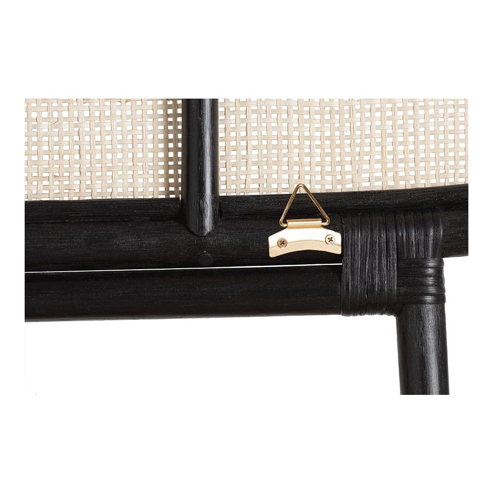Bohemian Two-Tone Black and Natural Brown Rattan Queen Size Standalone Headboard. Picture 4