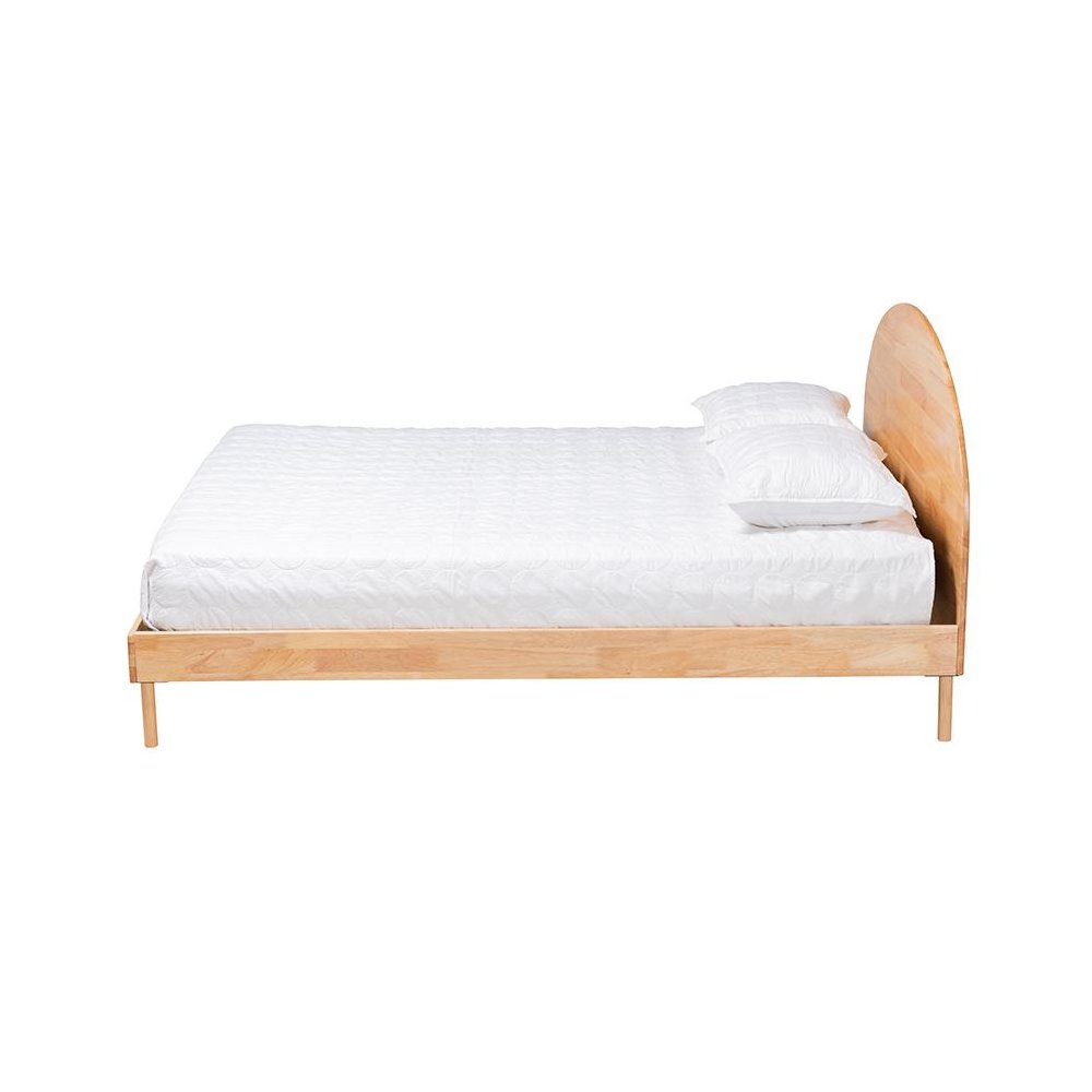Baxton Studio Denton Japandi Natural Brown Finished Wood Queen Size Platform Bed. Picture 2