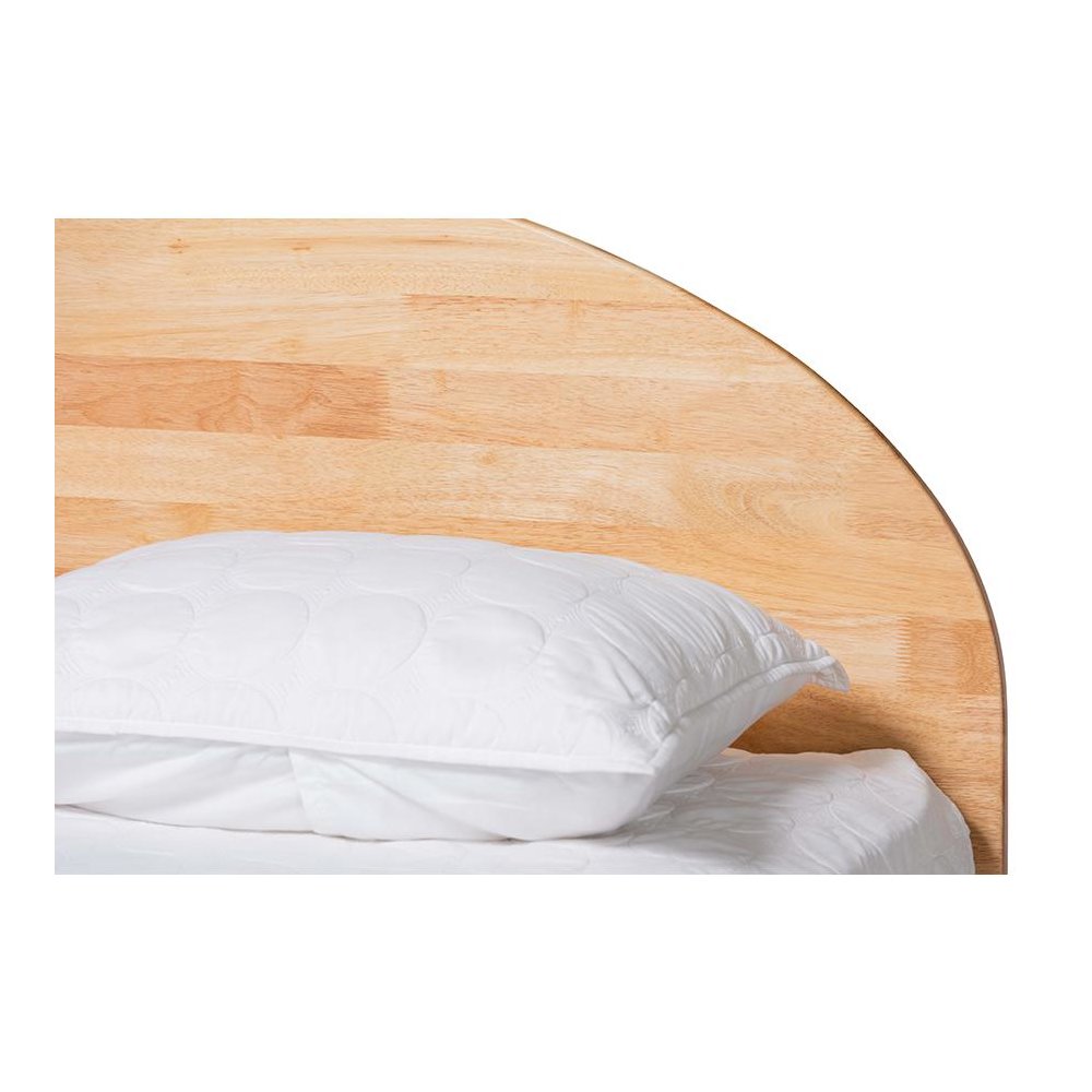 Baxton Studio Denton Japandi Natural Brown Finished Wood Queen Size Platform Bed. Picture 4