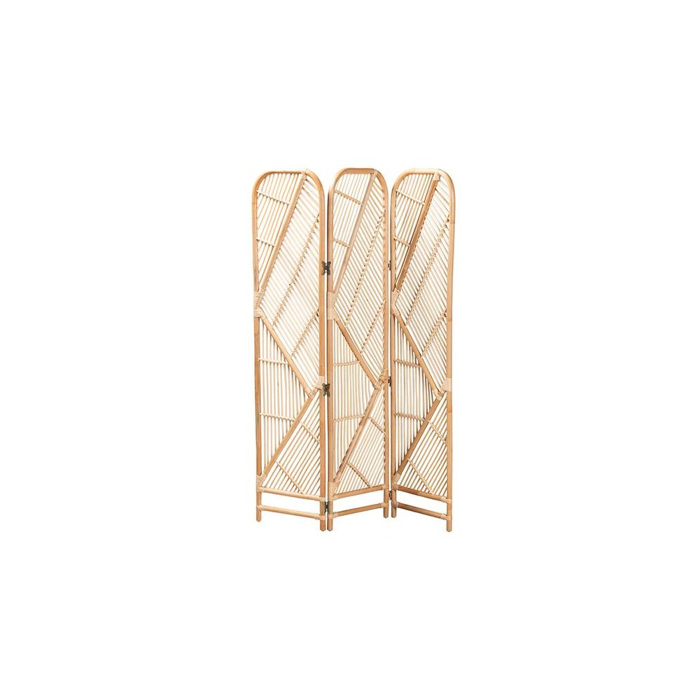 bali & pari Firenze Modern Bohemian Natural Brown Rattan Room Divider. Picture 1