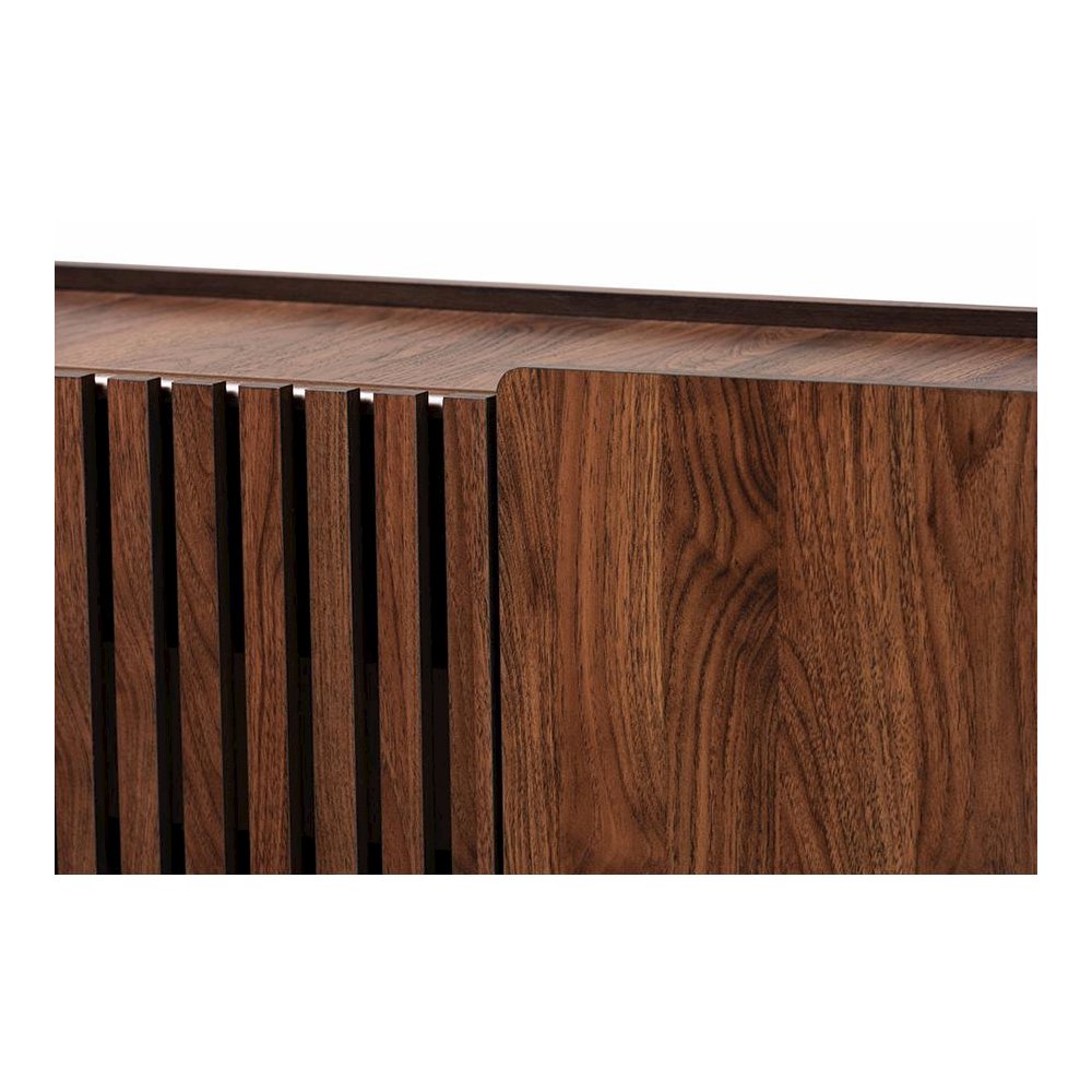 Baxton Studio Paricia Mid-Century Modern Walnut Brown Finished Wood Shoe Cabinet. Picture 6
