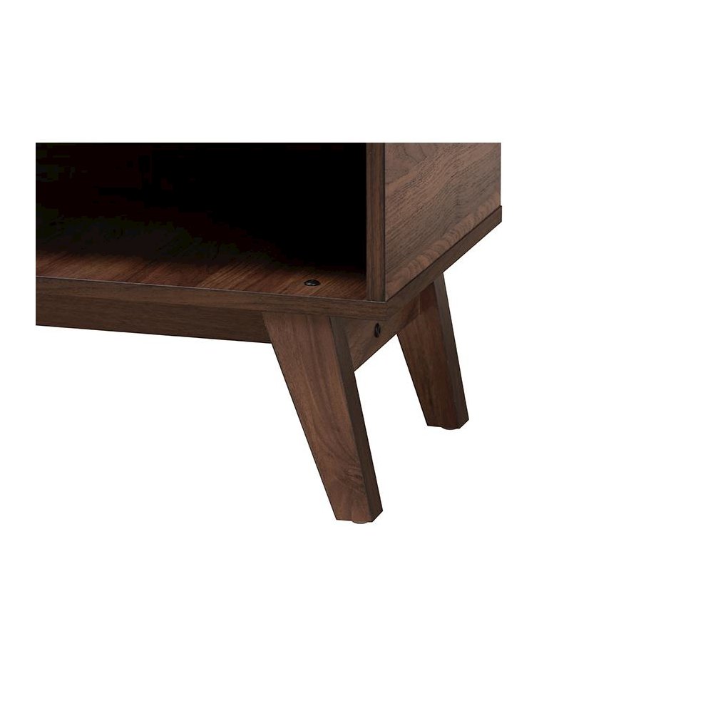 Baxton Studio Paricia Mid-Century Modern Walnut Brown Finished Wood Shoe Cabinet. Picture 7