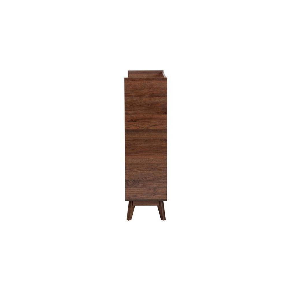Baxton Studio Delaire Mid-Century Modern Walnut Brown Finished Wood Shoe Cabinet. Picture 4