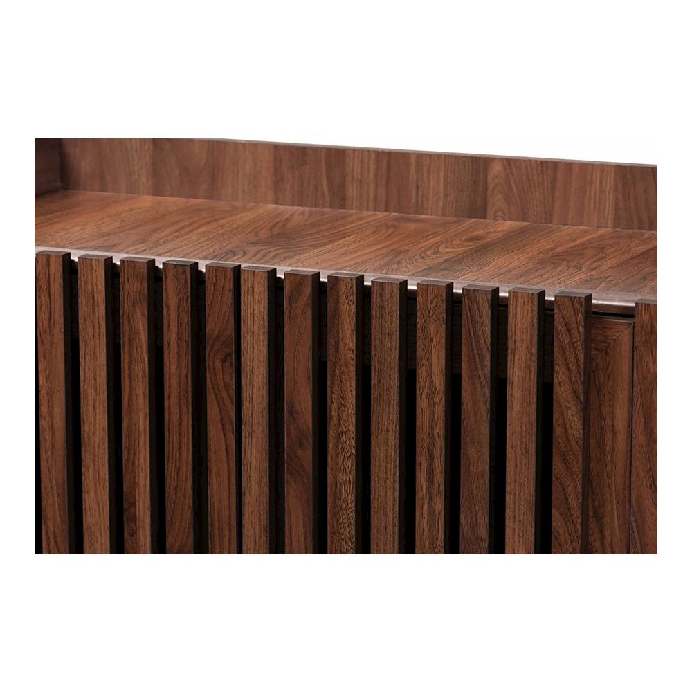 Baxton Studio Delaire Mid-Century Modern Walnut Brown Finished Wood Shoe Cabinet. Picture 5