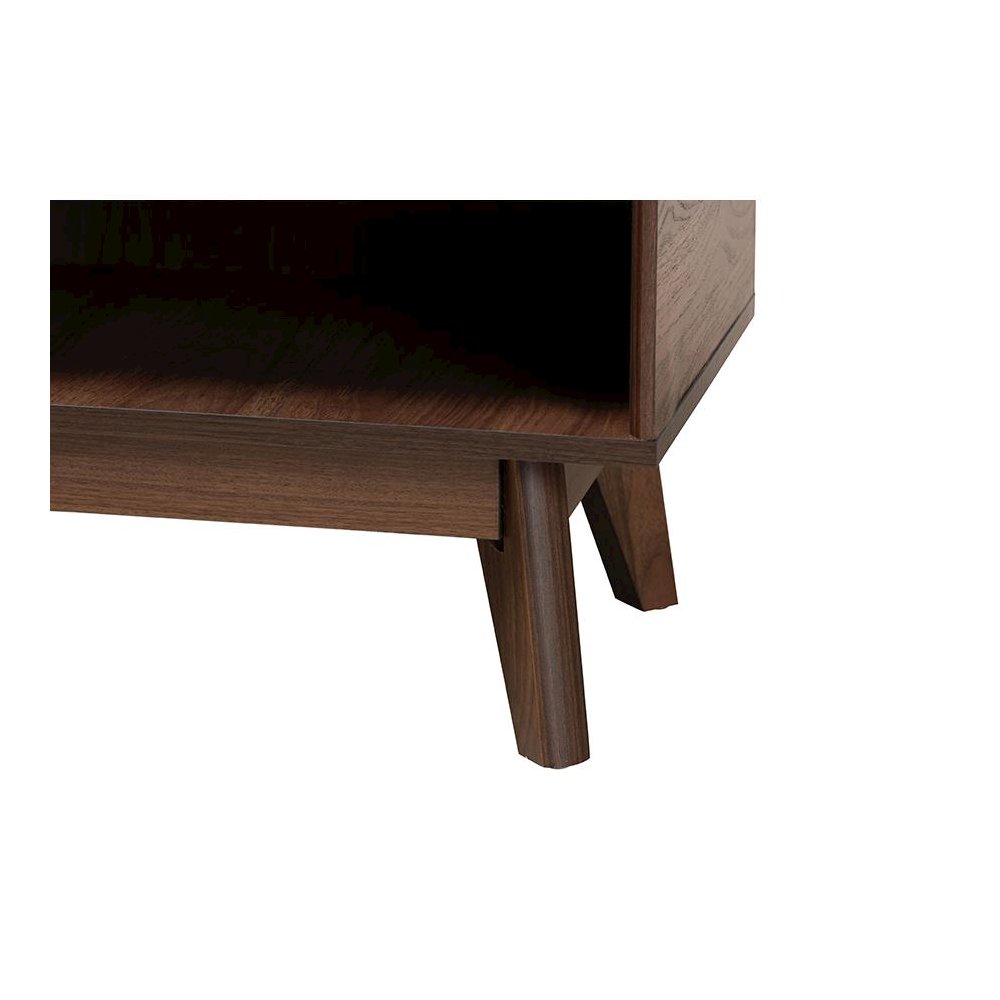 Baxton Studio Delaire Mid-Century Modern Walnut Brown Finished Wood Shoe Cabinet. Picture 6