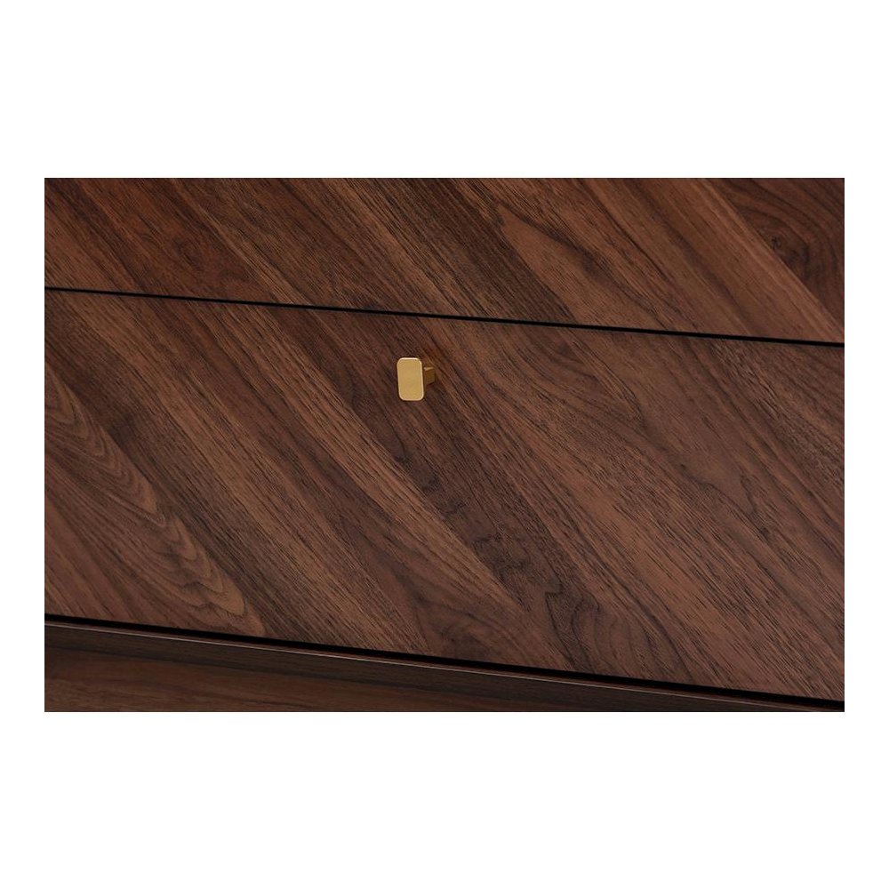 Transitional Walnut Brown Finished Wood 6-Drawer Dresser. Picture 5