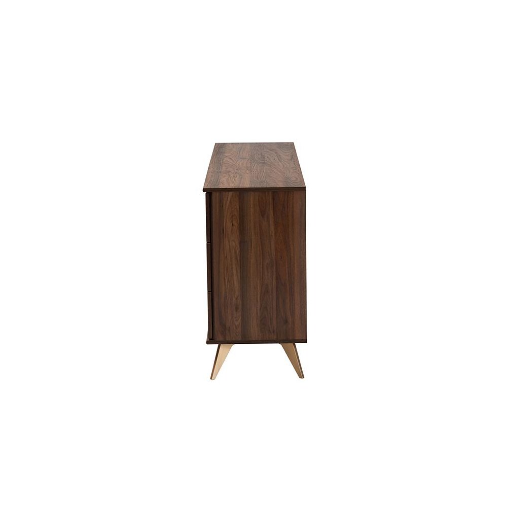 Transitional Walnut Brown Finished Wood 6-Drawer Dresser. Picture 4