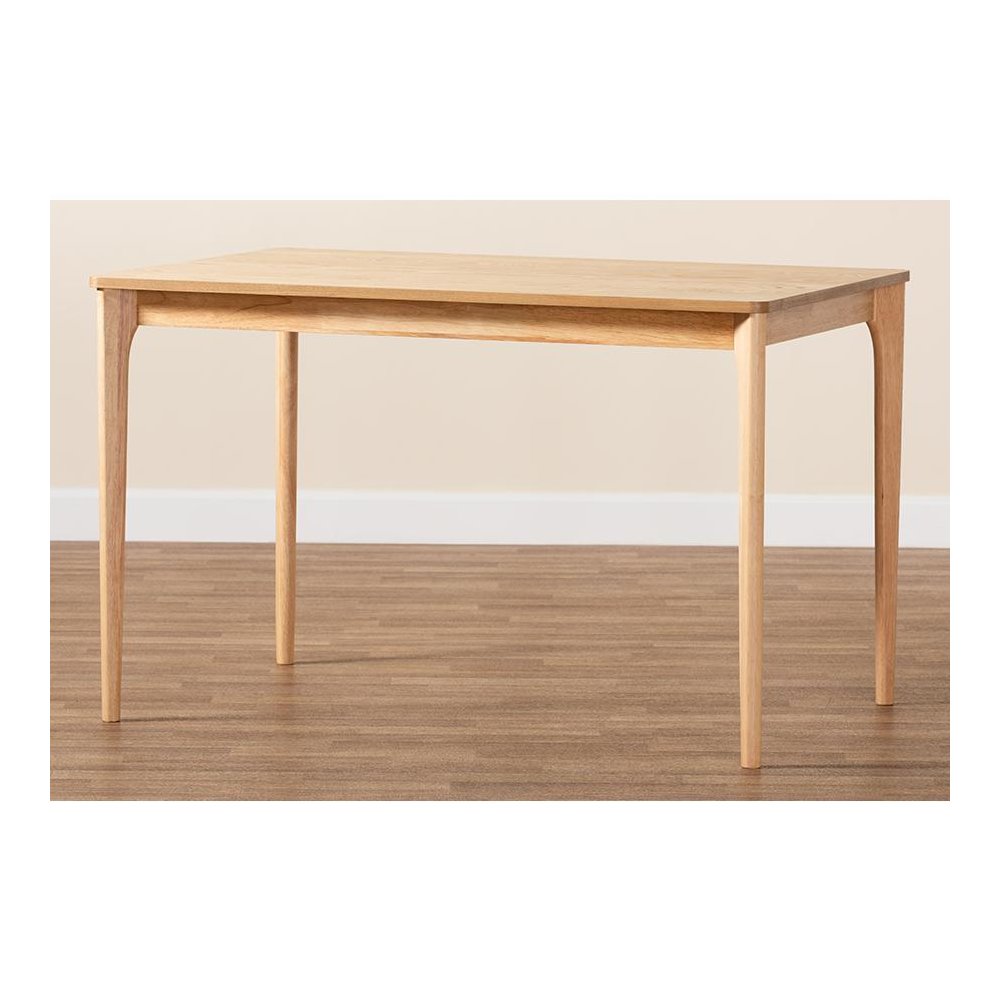 Baxton Studio Sherwin Mid-Century Modern Natural Oak Finished Wood Dining Table. Picture 8
