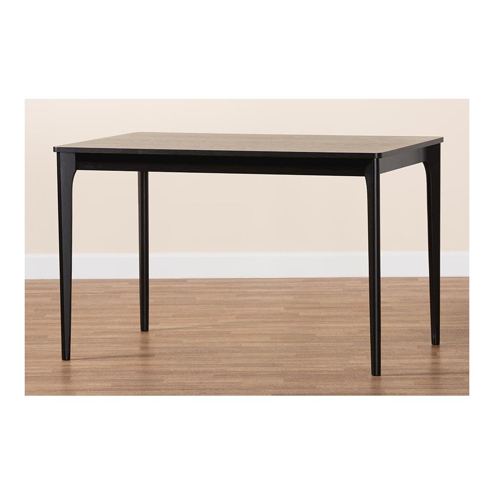 Baxton Studio Sherwin Mid-Century Modern Black Finished Wood Dining Table. Picture 8