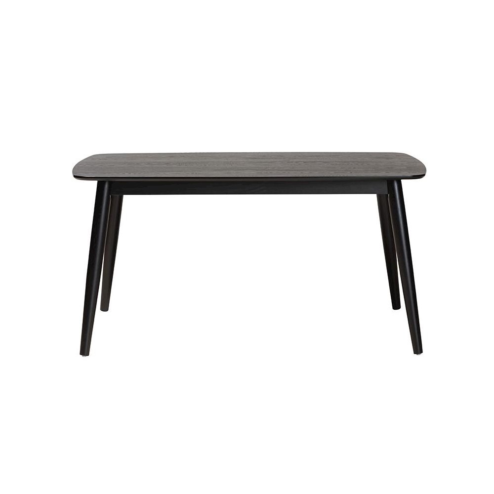 Baxton Studio Flora Mid-Century Modern Black Finished Wood Dining Table. Picture 2