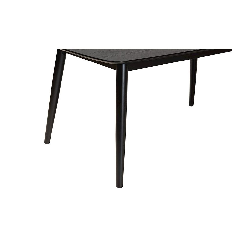 Baxton Studio Flora Mid-Century Modern Black Finished Wood Dining Table. Picture 4