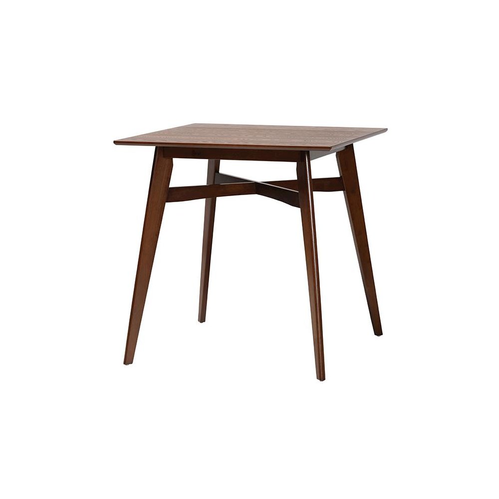 Leena Mid-Century Modern Walnut Brown Finished Wood Counter Height Pub Table. Picture 1