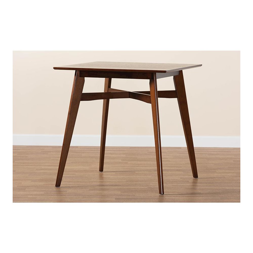 Leena Mid-Century Modern Walnut Brown Finished Wood Counter Height Pub Table. Picture 7
