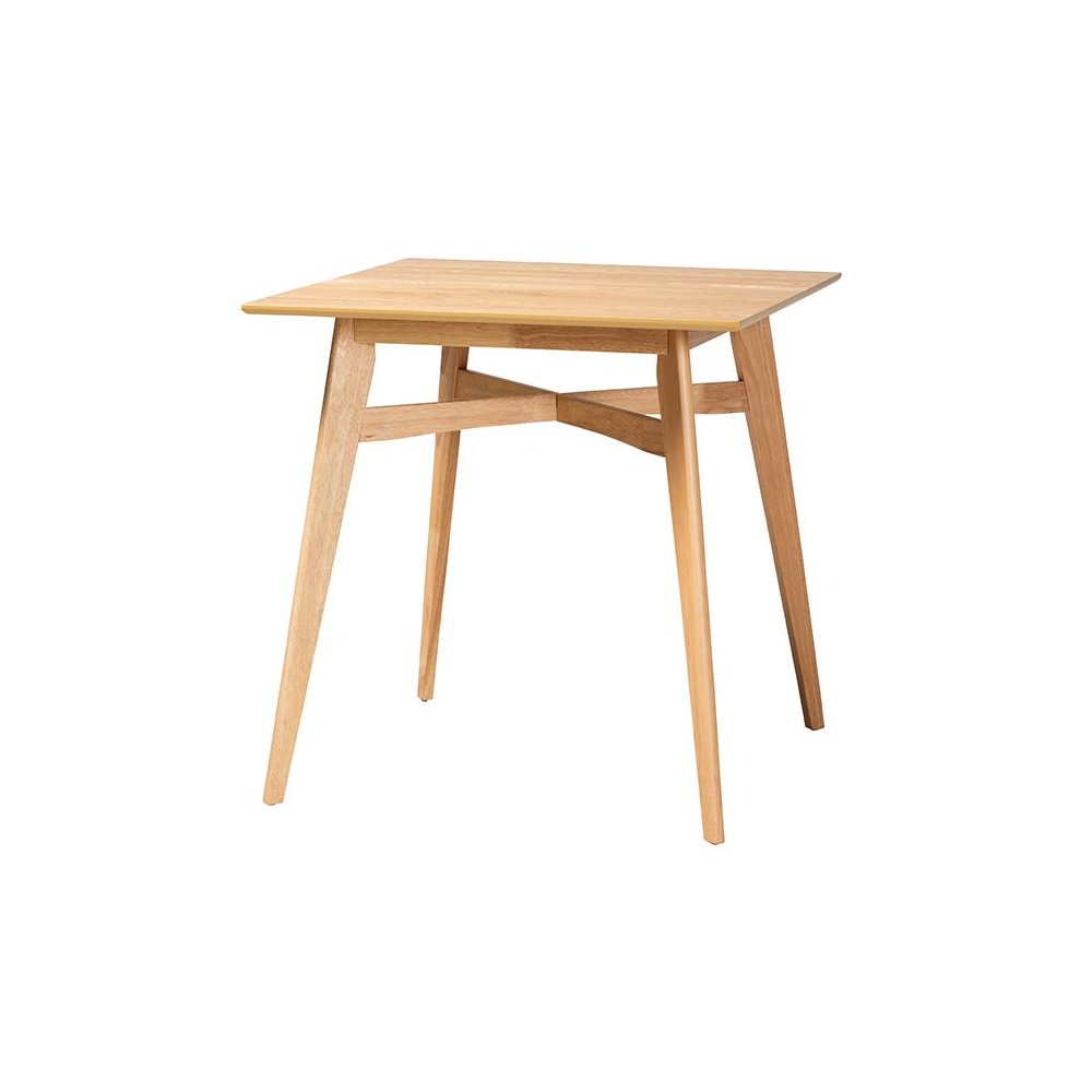 Leena Mid-Century Modern Natural Oak Finished Wood Counter Height Pub Table. Picture 1