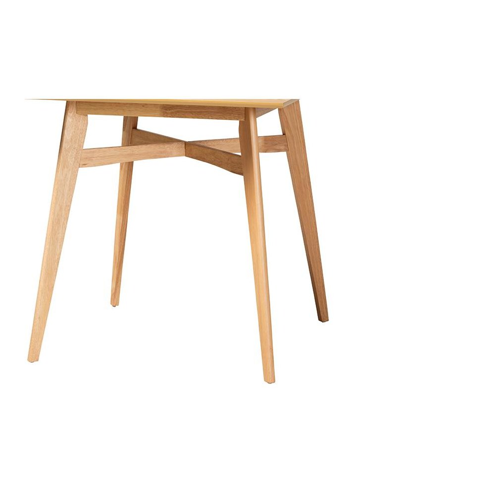 Leena Mid-Century Modern Natural Oak Finished Wood Counter Height Pub Table. Picture 3