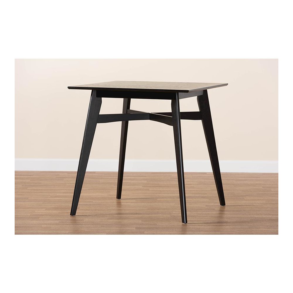 Leena Mid-Century Modern Black Finished Wood Counter Height Pub Table. Picture 7