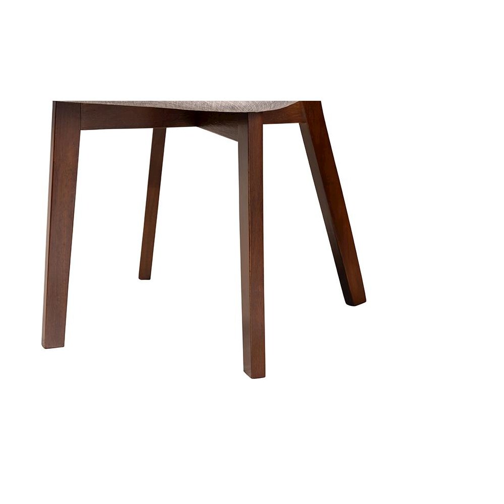 Grey Fabric and Walnut Brown Finished Wood 7-Piece Dining Set. Picture 6