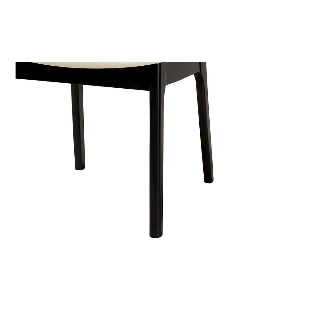 Cream Fabric and Black Finished Wood 7-Piece Dining Set. Picture 6