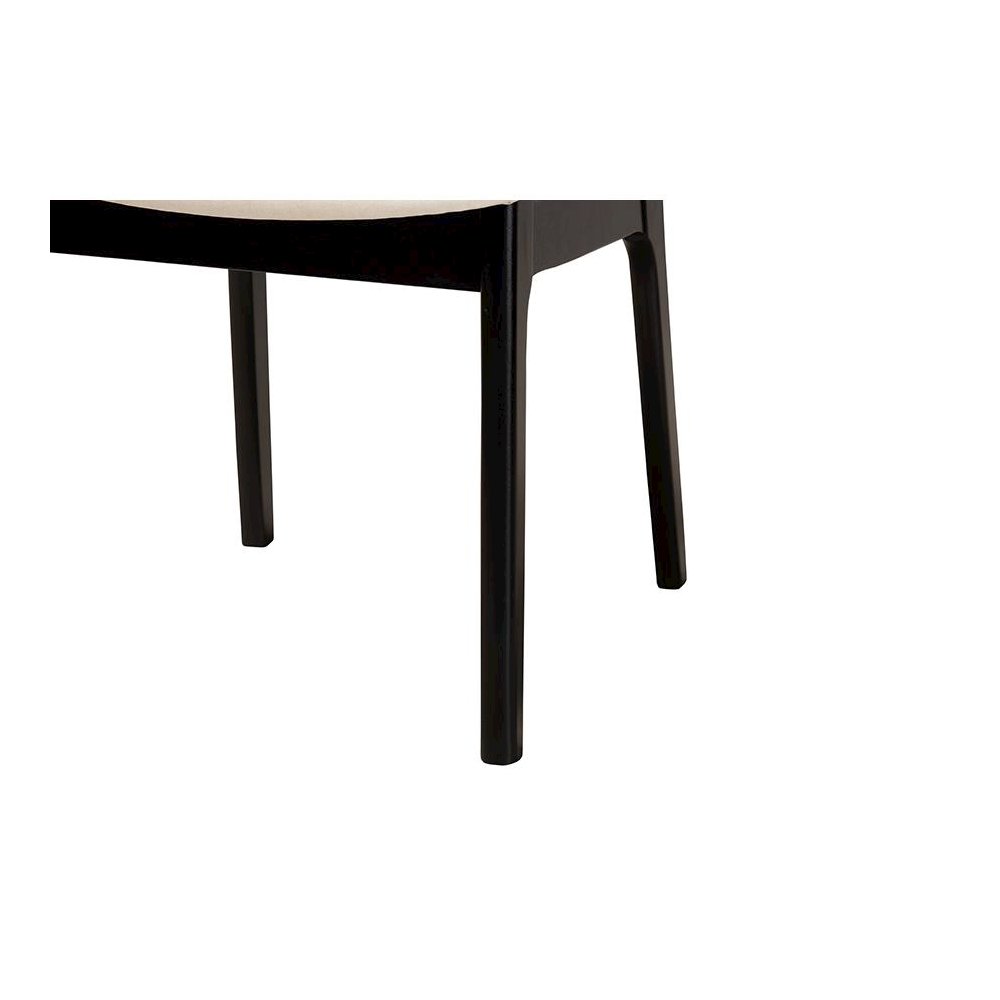 Cream Fabric and Black Finished Wood 2-Piece Dining Chair Set. Picture 5