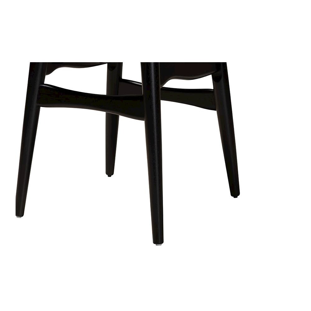 Cream Fabric and Black Finished Wood 5-Piece Dining Set. Picture 6