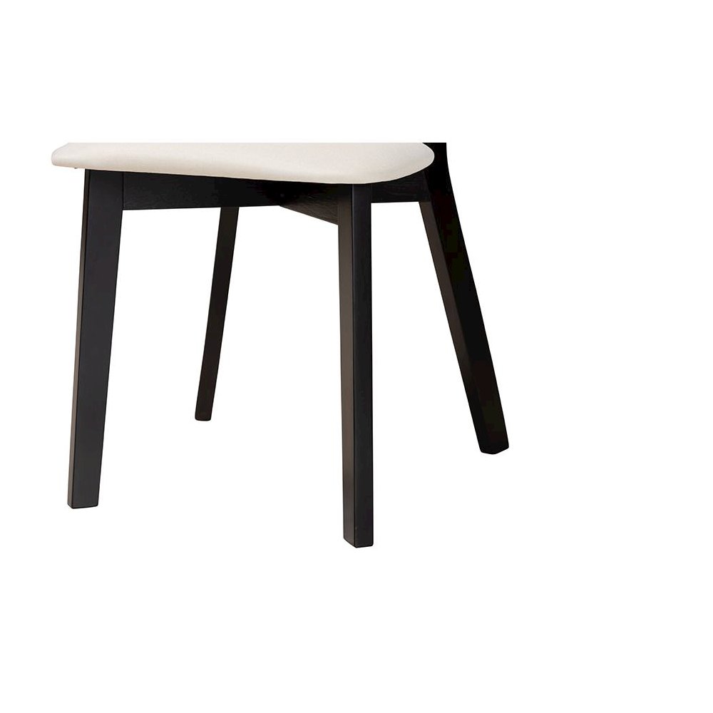 Cream Fabric and Black Finished Wood 5-Piece Dining Set. Picture 6