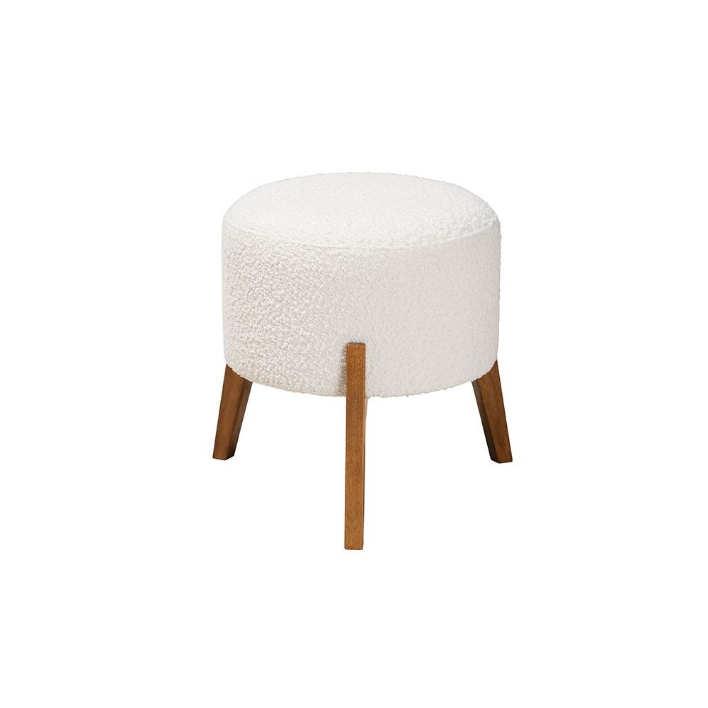 Walnut Brown Finished Wood Ottoman Footstool. Picture 1