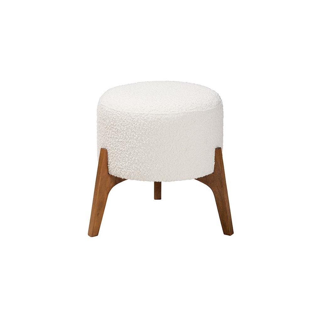 Walnut Brown Finished Wood Ottoman Footstool. Picture 2