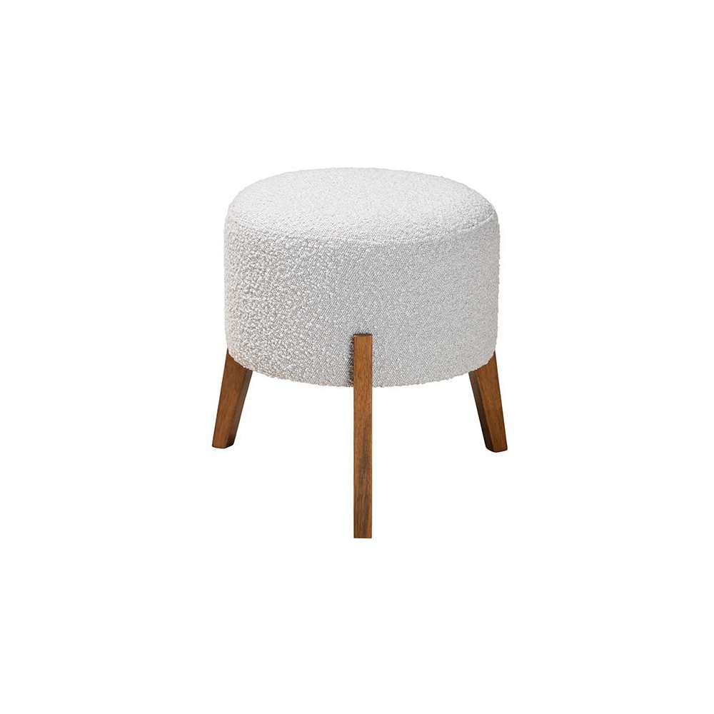 Walnut Brown Finished Wood Ottoman Footstool. Picture 1