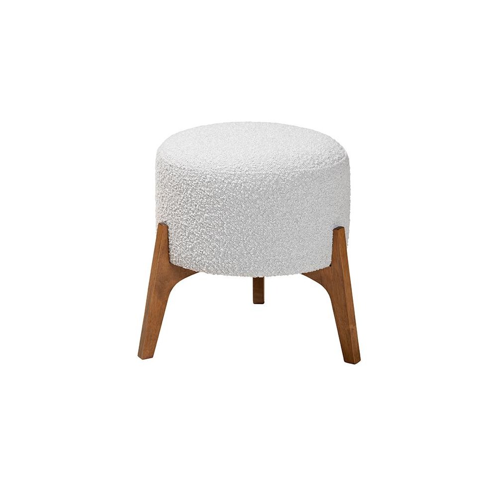 Walnut Brown Finished Wood Ottoman Footstool. Picture 2