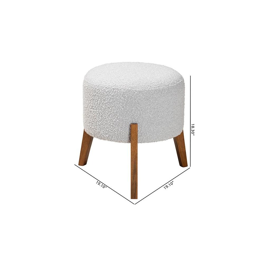 Walnut Brown Finished Wood Ottoman Footstool. Picture 8