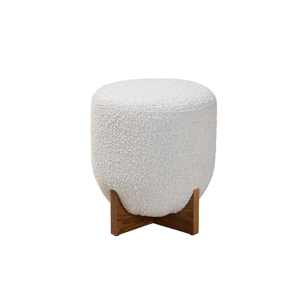 Walnut Brown Finished Wood Ottoman Footstool. Picture 2