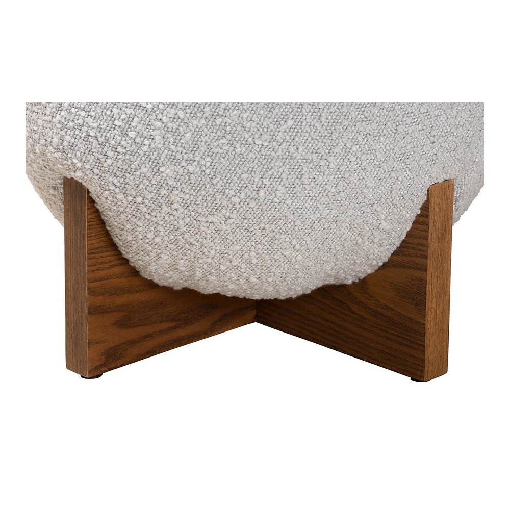 Walnut Brown Finished Wood Ottoman Footstool. Picture 3