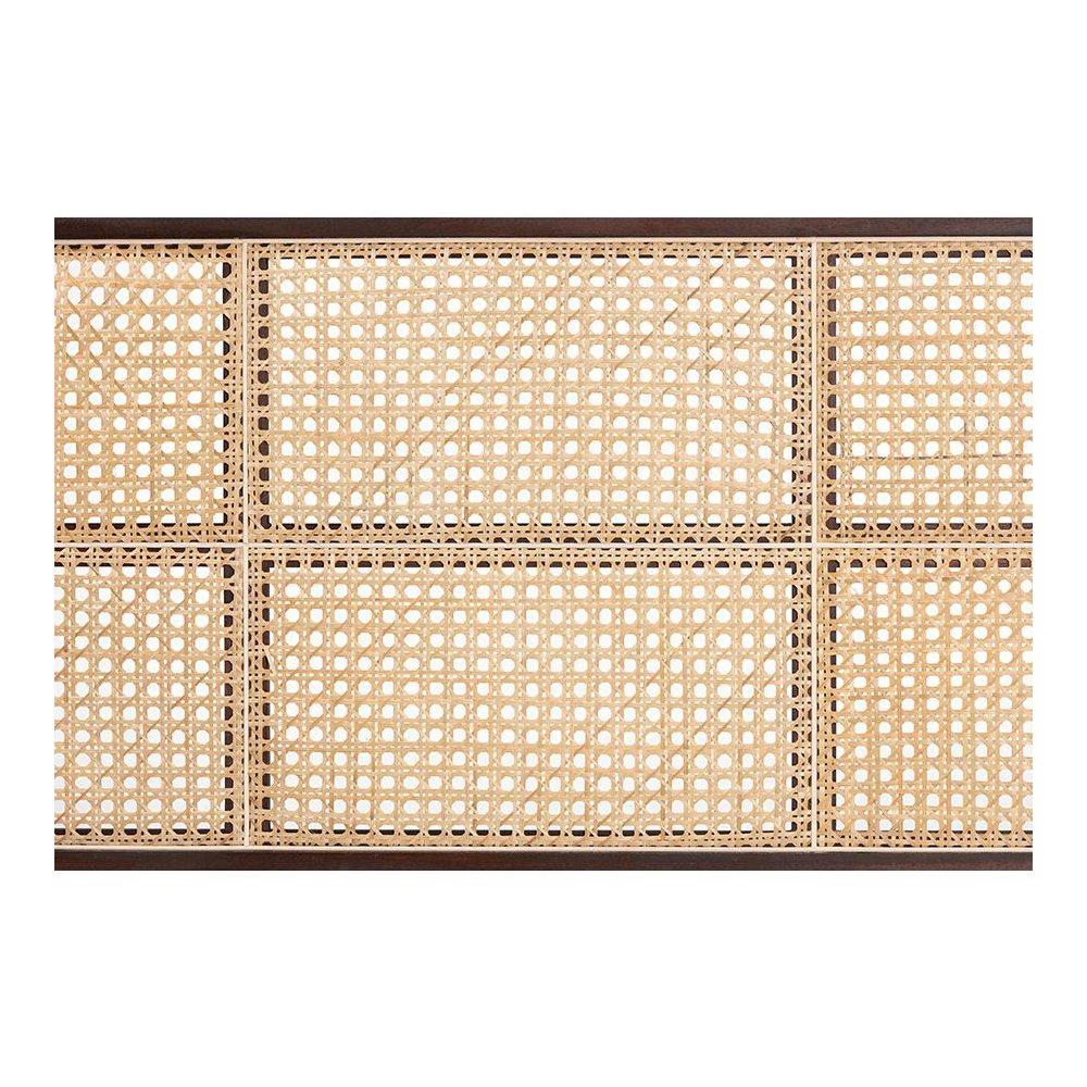 Lainer Modern Bohemian Dark Brown Finished Bayur Wood and Natural Bamboo Headboard. Picture 4