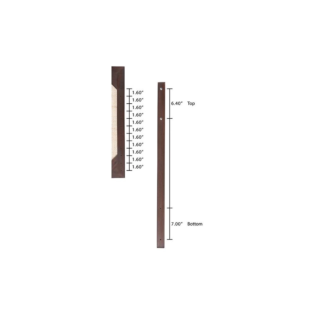 Lainer Modern Bohemian Dark Brown Finished Bayur Wood and Natural Bamboo Headboard. Picture 8