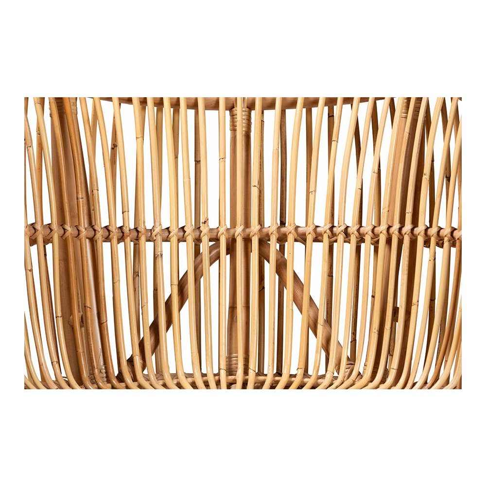 bali & pari Nagoya Modern Bohemian Natural Rattan Wide Seat Lounge Chair. Picture 7