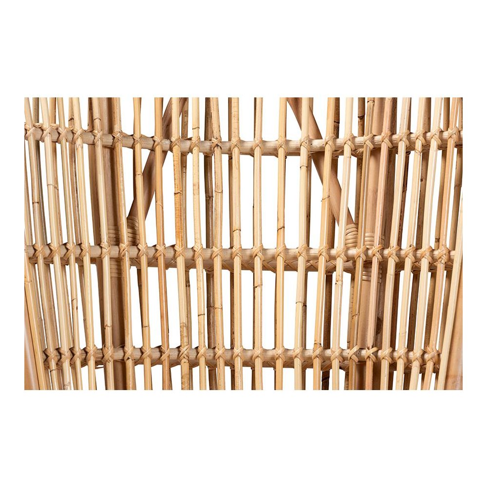 bali & pari Nagoya Modern Bohemian Natural Rattan Tall Lounge Chair. Picture 7