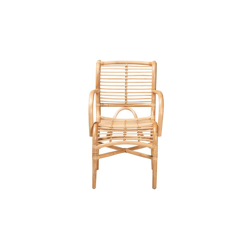 bali & pari Seminyak Modern Bohemian Natural Rattan Lounge Chair. Picture 2